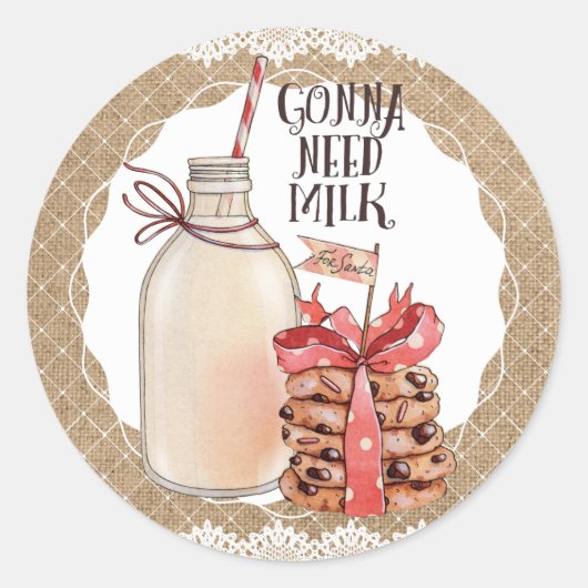 Melk Kerstkoekjes bakken uit de keuken van Ronde Sticker (Voorkant)