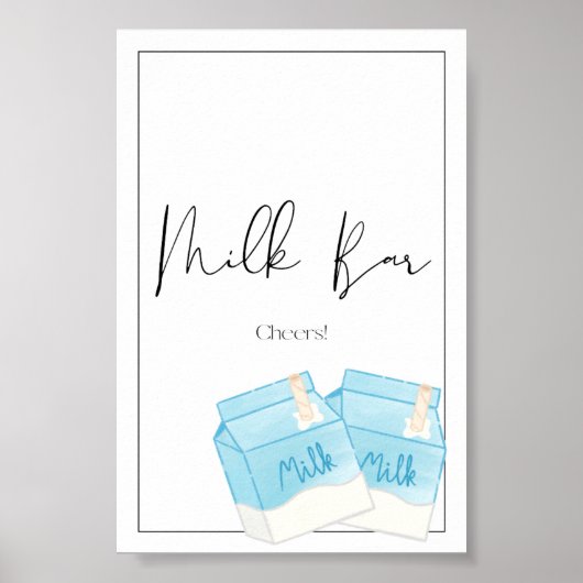 Melk & Koekje Verjaardag Bar Sign Poster (Voorkant)