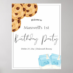 Melk & Koekje Verjaardag Welkomstbord Poster
