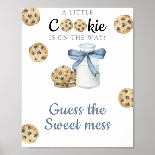 Melk & koekjes Baby shower Raad de zoete rotzooi Poster (Voorkant)