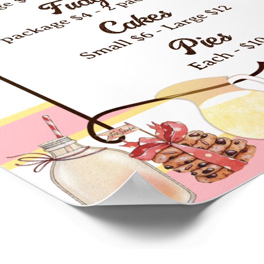 Melk koekjes bakken verkoop Kerstmis gepersonalise Poster (Hoek)