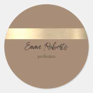 Melk Koffie Bruin Goud Folie Rustieke Nep- Ronde Sticker