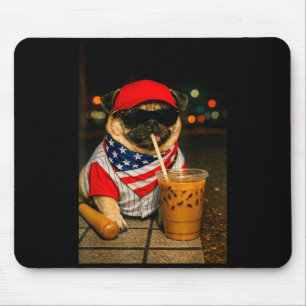 Melk koffie nachtleven pug hond jongen meisje grap muismat