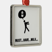 Melk Lover Metalen Ornament (Rechts)