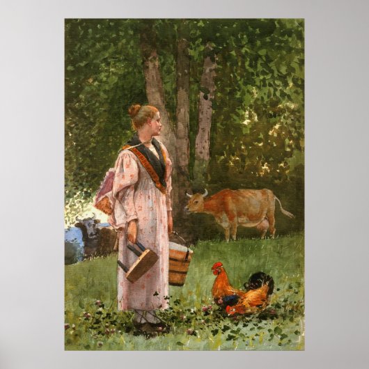 Melk Maid van Winslow Homer Poster (Voorkant)