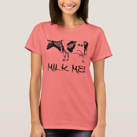 Melk me! t-shirt (Voorkant)