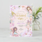 Melk met de naam Enchanted garden roze verjaardag Kaart (Staand voorkant)