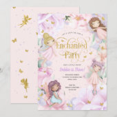 Melk met de naam Enchanted garden roze verjaardag Kaart (Voorkant / Achterkant)