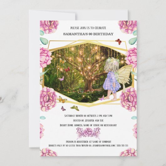 Melk met een vuurgegrift roos van de vlindervlinde kaart (Voorkant)