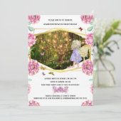 Melk met een vuurgegrift roos van de vlindervlinde kaart (Staand voorkant)