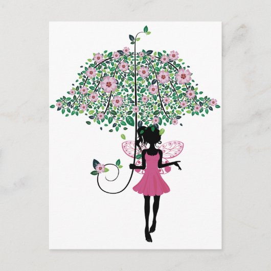 Melk met Floral Umbrella Briefkaart (Voorkant)