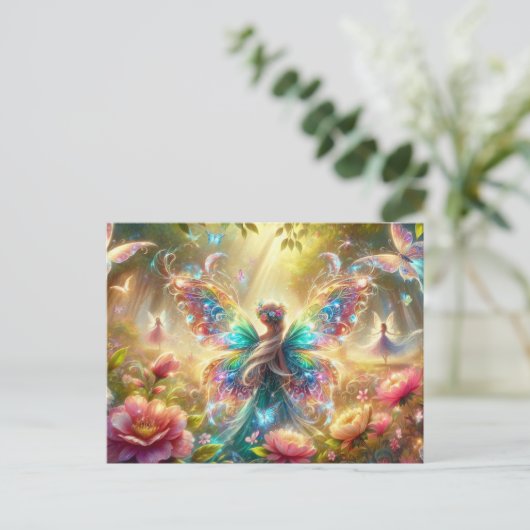 Melk met vlinders briefkaart (Staand voorkant)