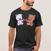 Melk Mocha Beren die donuts gebakken donuts eten T-shirt (Voorkant)