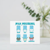 Melk Mustaches Briefkaart (Staand voorkant)