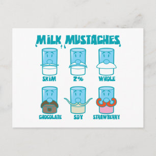 Melk Mustaches Briefkaart
