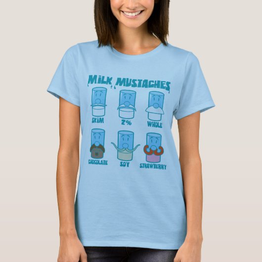 Melk Mustaches T-shirt (Voorkant)