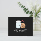 Melk N Cookies Cute Kawaii Food Couple Matching Briefkaart (Staand voorkant)
