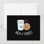 Melk N Cookies Cute Kawaii Food Couple Matching Briefkaart (Voorkant / Achterkant)