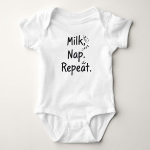Melk. Nap. Herhaal. – Grappig Baby Bodysuit