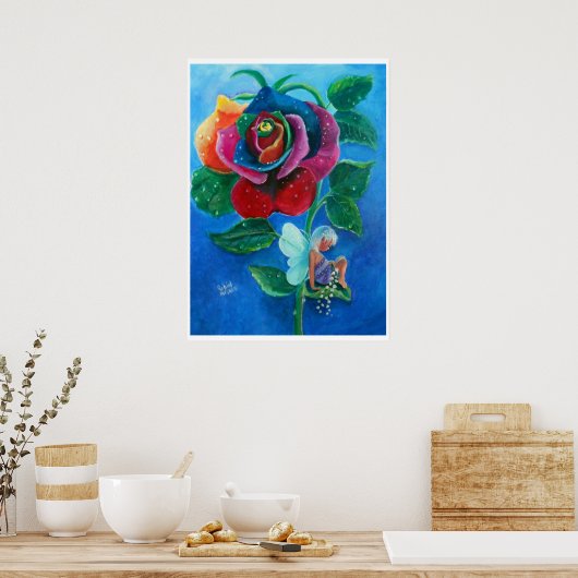 Melk onder een Holland Roos Poster (Keuken)