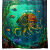 Melk onder het Zee Kunst Illustratie Steampunk Sho Douchegordijn (Voorkant)