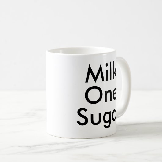 Melk One Sugar | mok van Kantoor en koffie (Voorkant rechts)