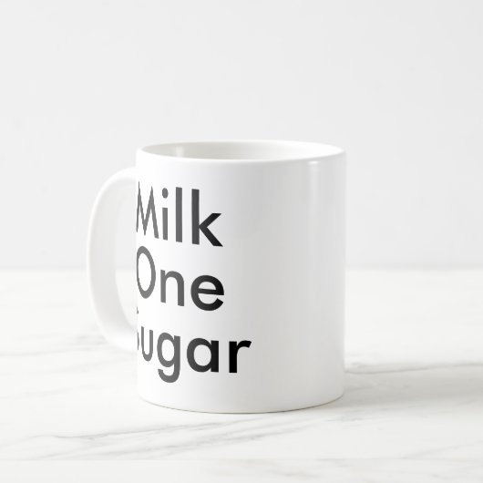 Melk One Sugar | mok van Kantoor en koffie (Voorkant links)