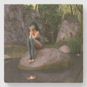 Melk op de betoverde Pond Stenen Onderzetter