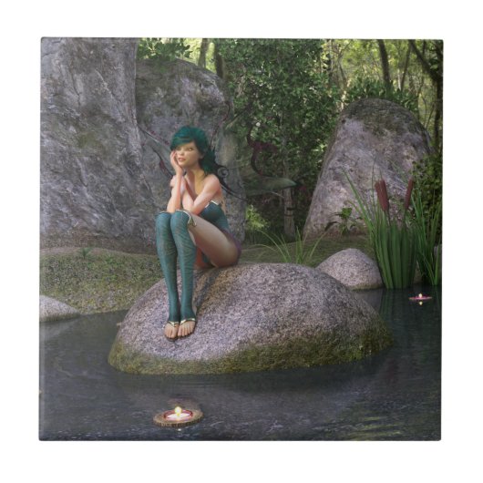 Melk op de betoverde Pond Tegeltje (Voorkant)