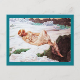 Melk op de Snowy Mountain of Heart van sneeuw Briefkaart