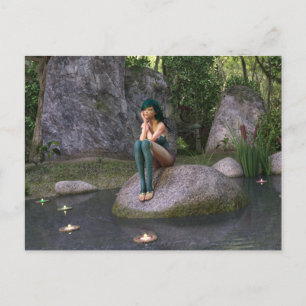 Melk op het Briefkaart van de Enchanted Pond