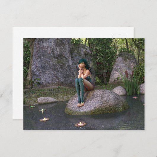 Melk op het Briefkaart van de Enchanted Pond (Voorkant / Achterkant)