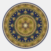 Melk oraal, rond fractaal patroon ronde sticker (Voorkant)