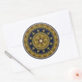Melk oraal, rond fractaal patroon ronde sticker (Envelop)