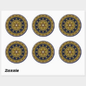 Melk oraal, rond fractaal patroon ronde sticker (Vel)