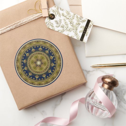 Melk oraal, rond fractaal patroon ronde sticker (Geschenken)