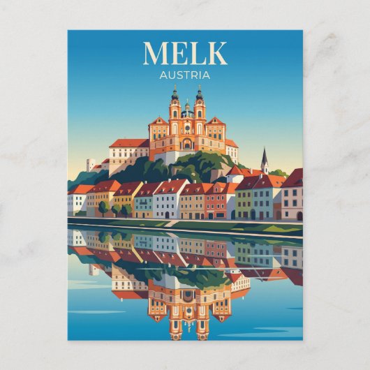 Melk Oude Stad Oostenrijk Briefkaart (Voorkant)
