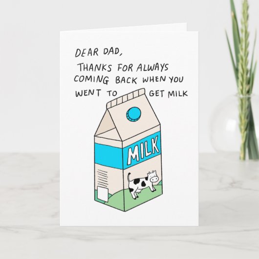 Melk pap halen | Funny Vaderdag Kaart (Voorkant)