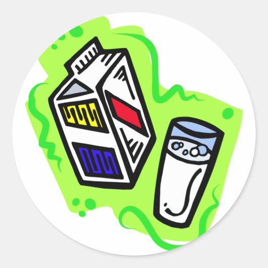 Melk Ronde Sticker (Voorkant)