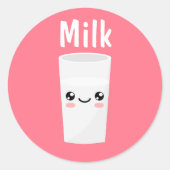Melk Ronde Sticker (Voorkant)