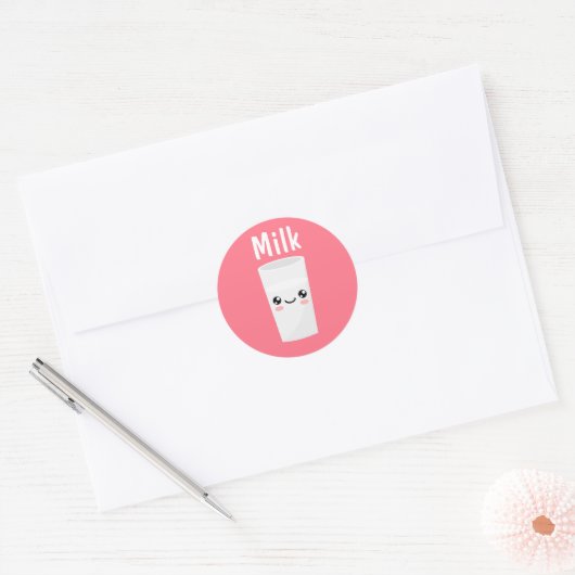 Melk Ronde Sticker (Envelop)