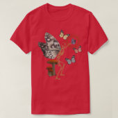 Melk skeletton Butterfly Fairycore Aesthetisch Kat T-shirt (Design voorkant)