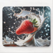 Melk spetteren met aardbei muismat (Voorkant)