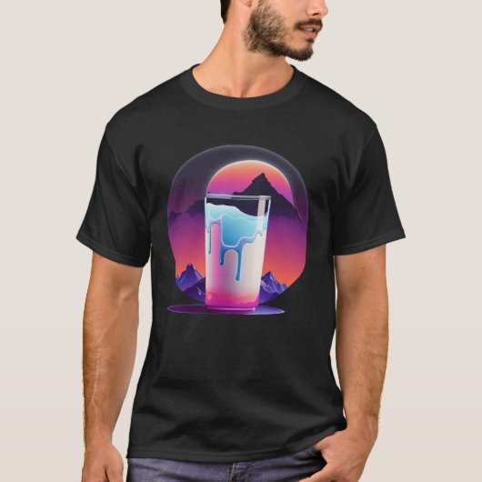 Melk Synthwave 80s Retrowave Esthetisch 2 T-shirt (Voorkant)
