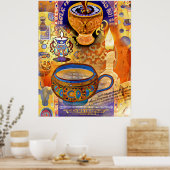 Melk Thee en Kaarsen Poster (Keuken)