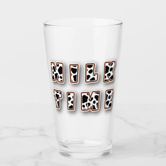 Melk Tijd Glow Cute Koe Patroon Drinken Glas (Voorkant)