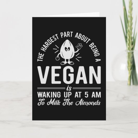 Melk van de Almonds Funny Vegan & Vegetarian Vegan Kaart (Voorkant)