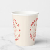 Melk van de Noordpool en Koekjesbont Co. Santa Cla Papieren Bekers (Rechts)