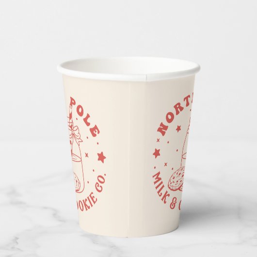 Melk van de Noordpool en Koekjesbont Co. Santa Cla Papieren Bekers (Rechts)