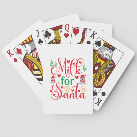 Melk van fijne kersen voor de kerstman pokerkaarten (Achterkant)